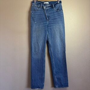 Abercrombie & Fitch The 90's Ultra High Jeans Crossed Button Fly Women’s 28/6R